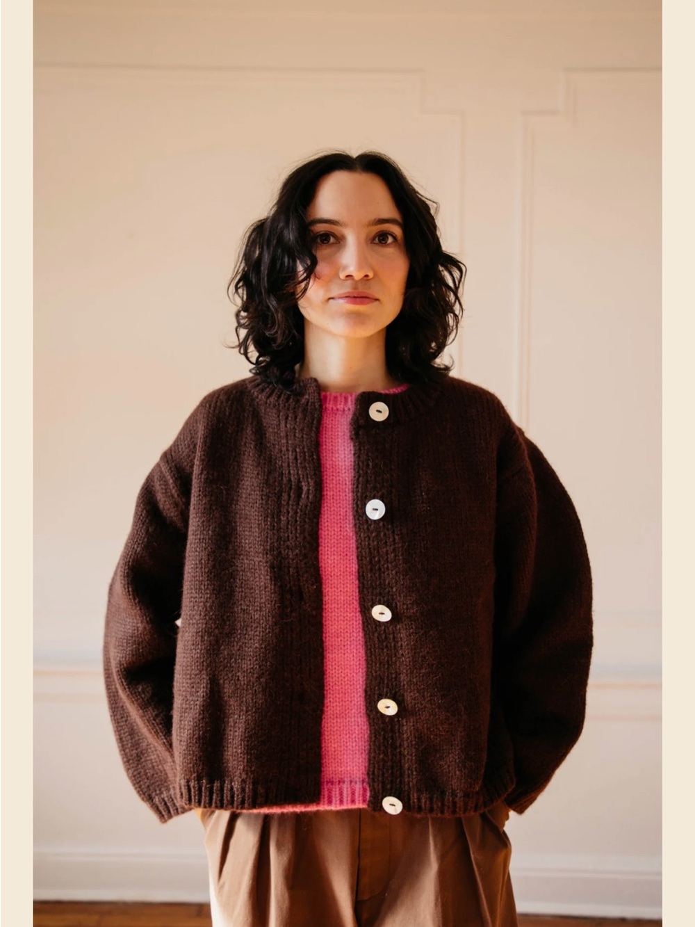 Nikki Chasin Alpaca Chocolate Sheba Sweater - small